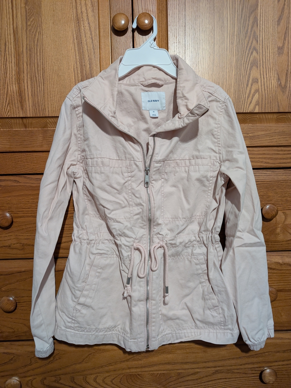 Old Navy Women's Pale Blush Drawstring Utility Jacket